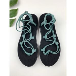 Teva Voya Infinity Sandals Green Thong Strappy Comfort Casual Women's 8